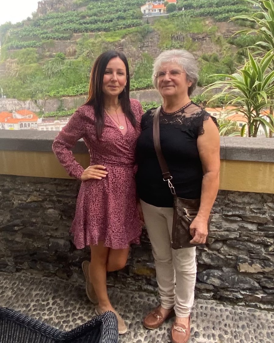 Goreti with her mother.